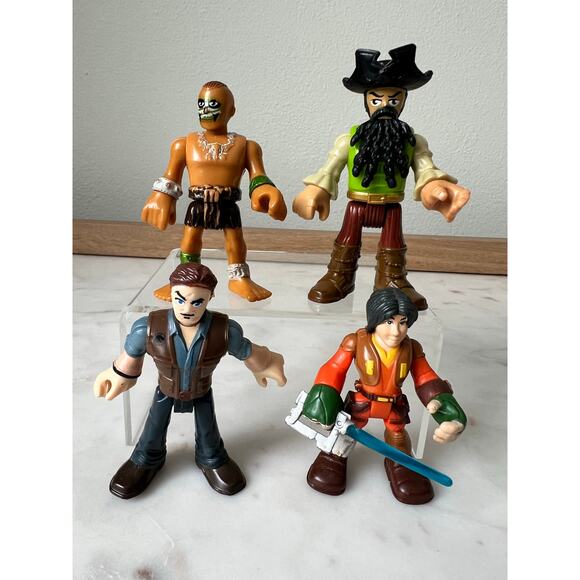 Fisher-Price Other - Imaginext Lot of 4 Figures Toys Mixed Star Wars Jurassic Park Pirates